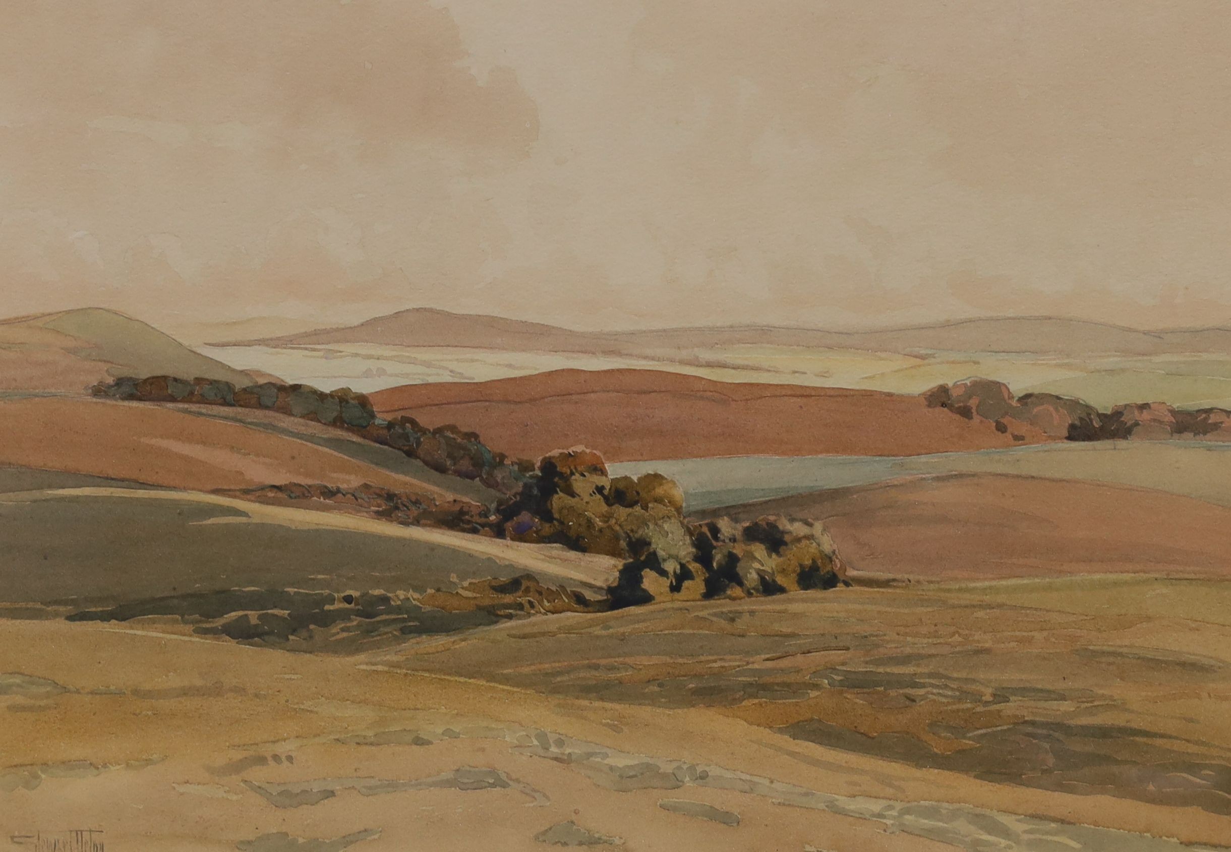 Walter Robert Stewart Acton (1879-1960), two watercolours, Views of Sussex Downland, signed, 32 x 45cm and 32 x 44cm